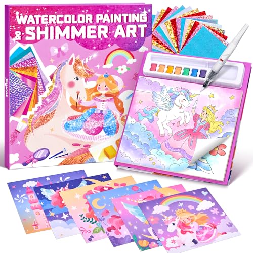 JoyCat Libri da colorare con acqua, Attività artistiche e creative, Arte senza disordine Principessa per bambini 4-8 anni, Kit e forniture creative, Attività fai-da-te, Regali per ragazze e ragazzi