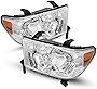 Torchbeam Headlights Assembly Pair for Tundra Headlights 2007-2013 / 2008-2017 Sequoia Headlight Housing Chrome Amber Reflector Clear Lens Headlight Assemblies Set IP65 Waterproof