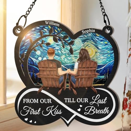 Customized You & Me We Got This Suncatcher from Our First Kiss Till Our Last Breath Window Hanging Suncatcher Ornament Gift for Partner Husband Wife Woman Man on Birthday Christmas (6)