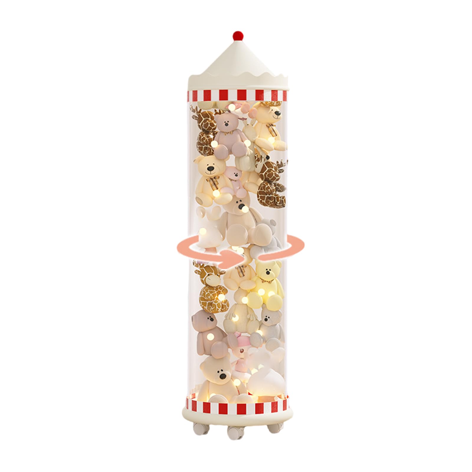 BCJMKDX Toy storage, Vertical Toy Storage Tube For Stuffed Animals,Cuddly Soft,Transparent Large Capacity(Buckle Movable Type,135 * 27cm)