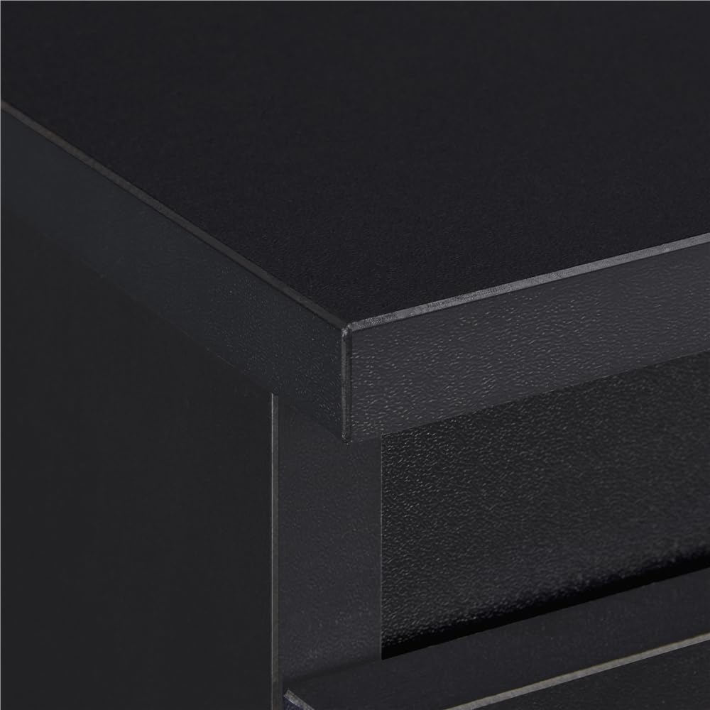 Yaheetech Comodino Camera da Letto Cassettiera Bianco con 3 Cassetti Mobiletto Moderno Tavolino Lato in Legno MDF per Soggiorno 45 x 35 x 60,5 cm Nero