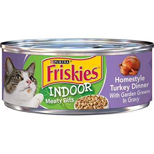 Purina Friskies Indoor Gravy Wet Cat Food, Indoor Homestyle Turkey Dinner in Gravy - (24) 5.5 oz. Cans