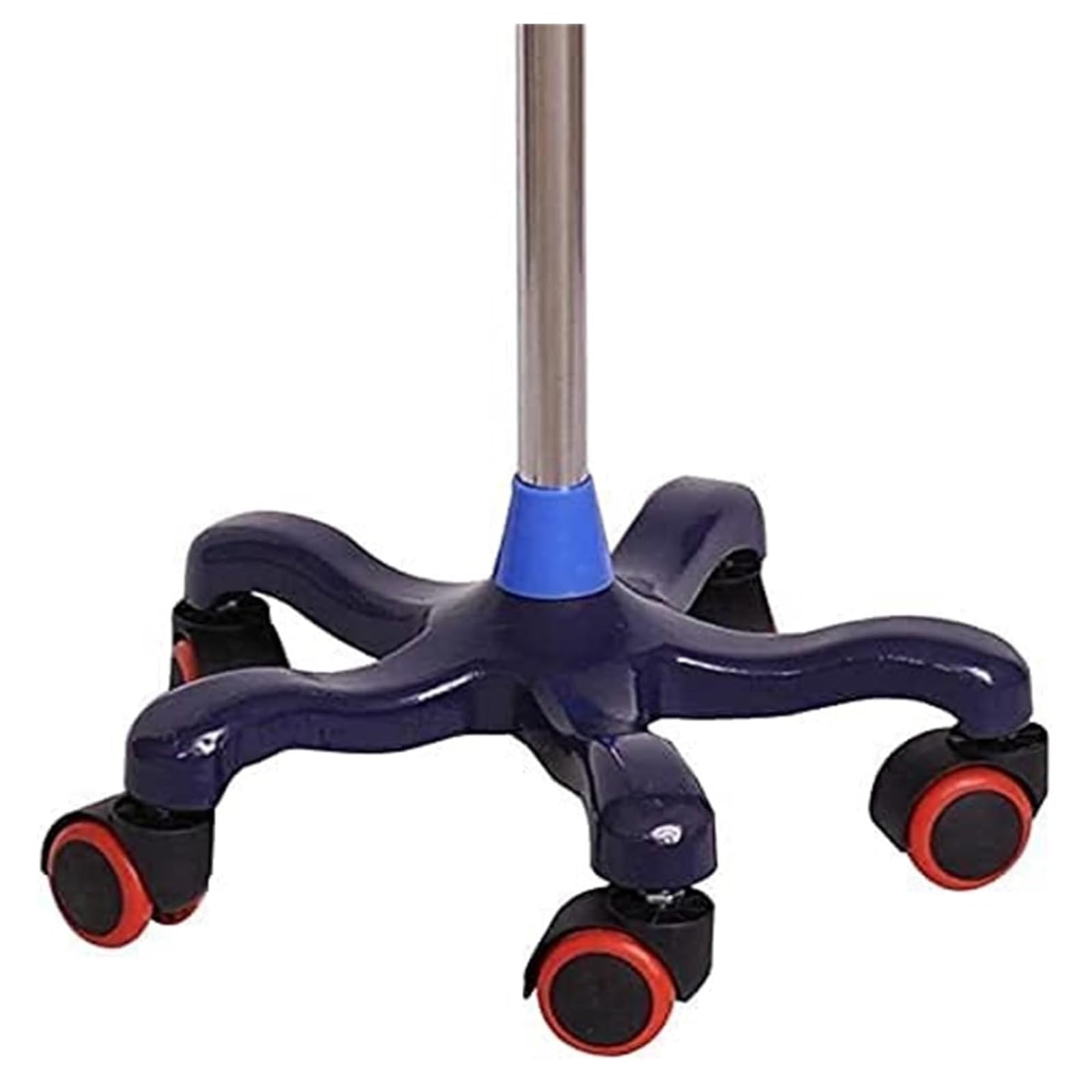 Soportes for IV con ruedas, 2 ganchos, 5 patas, altura ajustable, 1,5-2 m, con ruedas de freno, acero inoxidable Postes IV