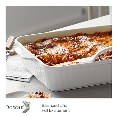 Dowan Baking Dish, Casserole Dishes For Oven, Lasagna Pan Deep,135 Oz Large Ceramic Baking Pan With Handles, 9X13 Baking Dish For Cooking, White #TOP1