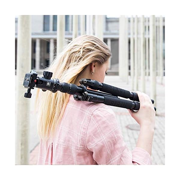 SIRUI NT-1005X/E-10 Universal Traveler Drei-/Einbeinstativ mit E-10 Kopf (Aluminium, Höhe: 148.3cm, Gewicht: 1.44kg, Belastbarkeit: 8kg) mit Tasche, Schwarz – Bild 7