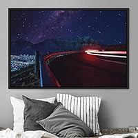 Framed Canvas Wall Art Light Exposure Colorful Industrial Lights Multicolor Neon Photography Places Portrait Realism - 16x24 inches