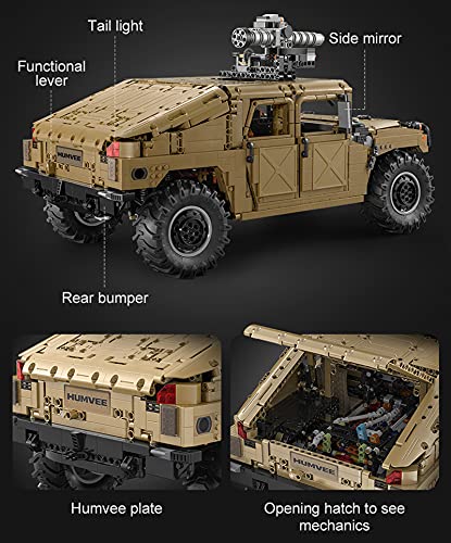 WANCHENG CADA C61036w Technik Geländewagen Bausatz, 3935 Teile Technic Humvee Off-Roader Fernbedienung Modell, mit 5… – Bild 5