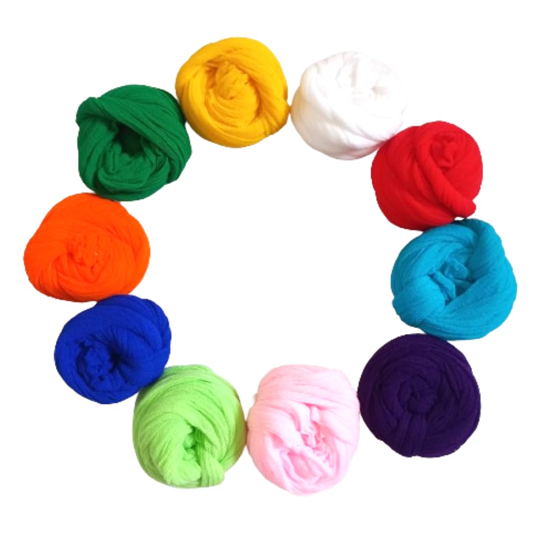 The Lovely Creations Crafts Materials Mixed Color Stocking Fabrics For Flower Making (Length: 12-Inch, 10 Pieces, Non Shaded, Solid, Multicolor) (B0CTQFDVDM) Amazon Price History, Amazon Price Tracker