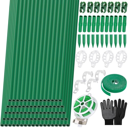 Lezmarket 80 Pack Garden Stakes(16' Each), Plant Support Stakes, DIY 4ft 5ft 6ft 7ft Sturdy...