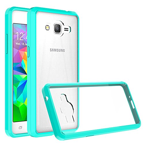 Preisvergleich Produktbild Grand Prime Handy Tasche, FoneExpert® Ultra Air Hybrid Air-Cushion Kantenschutz Technologie - Bumper Case Durchsichtige Rückschale Hülle Cover schutzhülle für Samsung Galaxy Grand Prime (Mint)