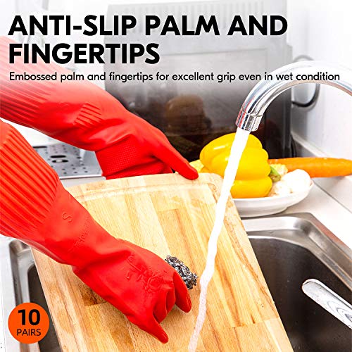 Vgo-10-Pairs-Dishwashing-Gloves-Reusable-Household-Gloves-Kitchen-Gloves-Long-Sleeve-Thick-Latex-Cleaning-Washing-Working-Painting-Gardening-Pet-Care-Size-L-Red-RB2143