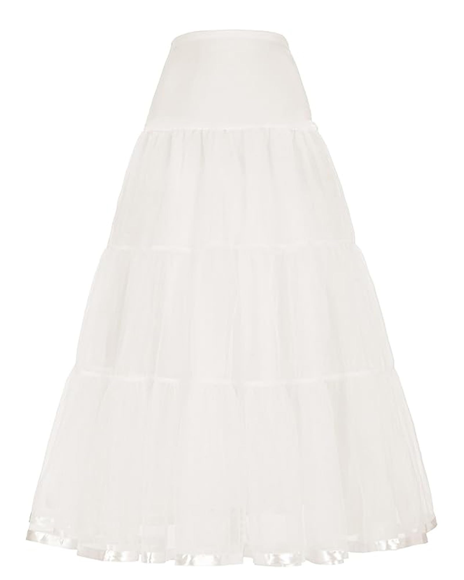GRACE KARIN Women's Ankle Length Petticoats Wedding Slips Plus Size S-3X