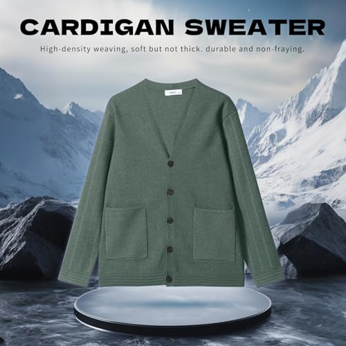 Image of Men's Cardigan Sweater Button Front V-Neck Long Sleeve Knit Sweaters
