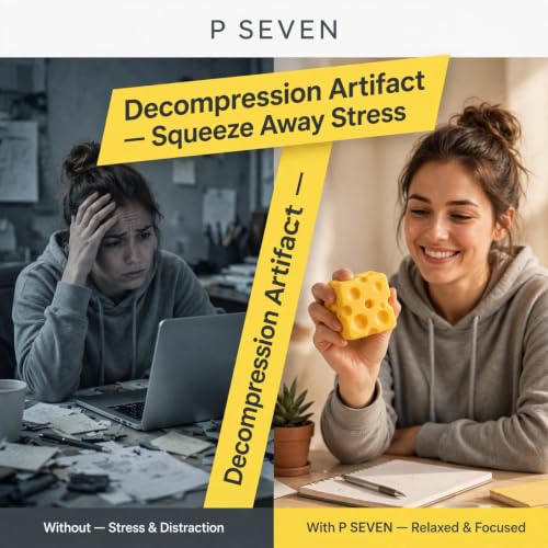 Image of P Seven Cheese Cube Squishy Toy Stress Relief Soft TPR Squeeze Toy