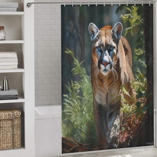 Rideau de douche en tissu lavable Puma polyester haut de gamme - 2
