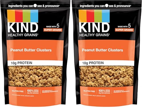 KIND Healthy Grains Granola, Peanut Butter Clusters, 11oz, 2 bags