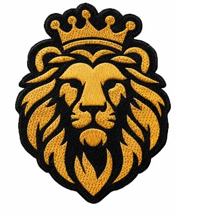 Lion Embroidery sew Patch 4 INCH Hight Patch Pack of 2 (bba)