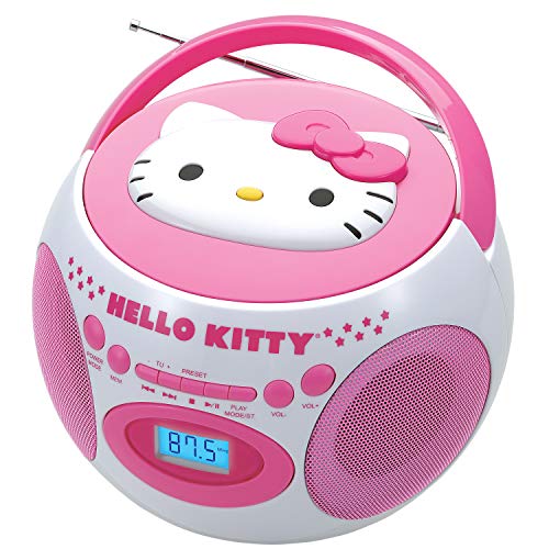 Hello Kitty Portable Bluetooth Cd Boombox with AM/FM Stereo Radio