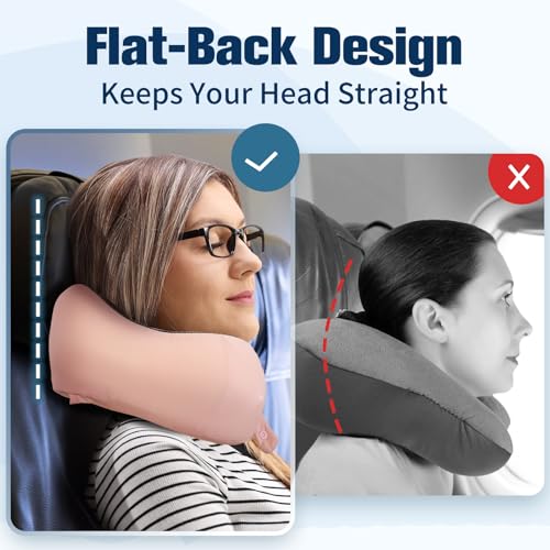 Image of Cirorld Neck Pillow for Traveling, Travel Pillows for Airplanes,100% Pure Memory Foam Travel Neck Pillow, Adjustable Flight Pillow, Portable Plane Accessories with Eye Mask, Earplugs, Carry Bag