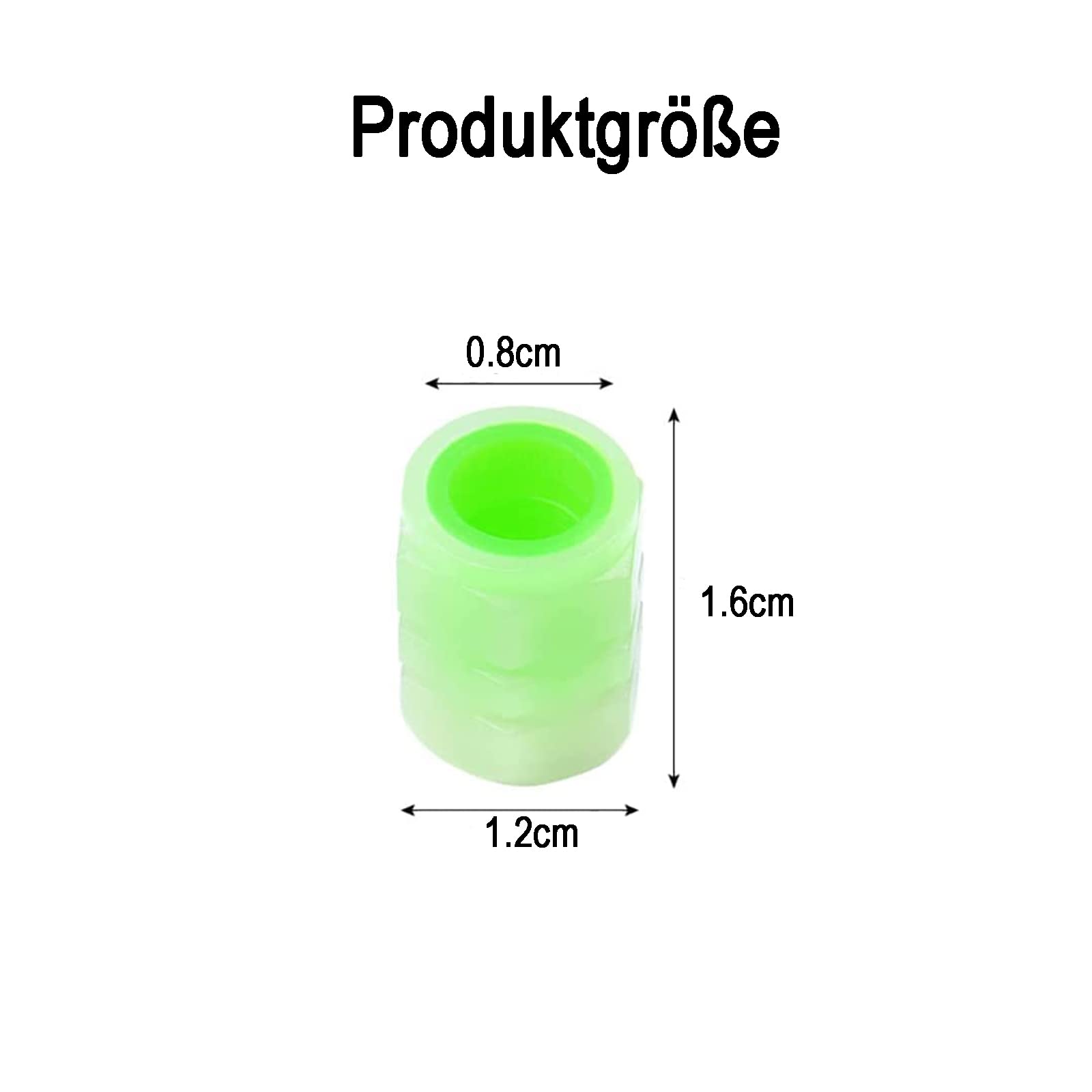 8 Stück Fluoreszierende Ventilkappen Für Auto & Fahrrad - Leuchten Im Dunkeln