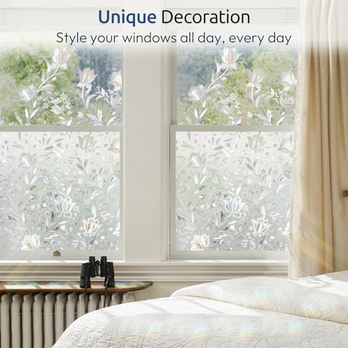 image for rabbitgoo Window Privacy Film, Decorative Stained Glass Window Film, S