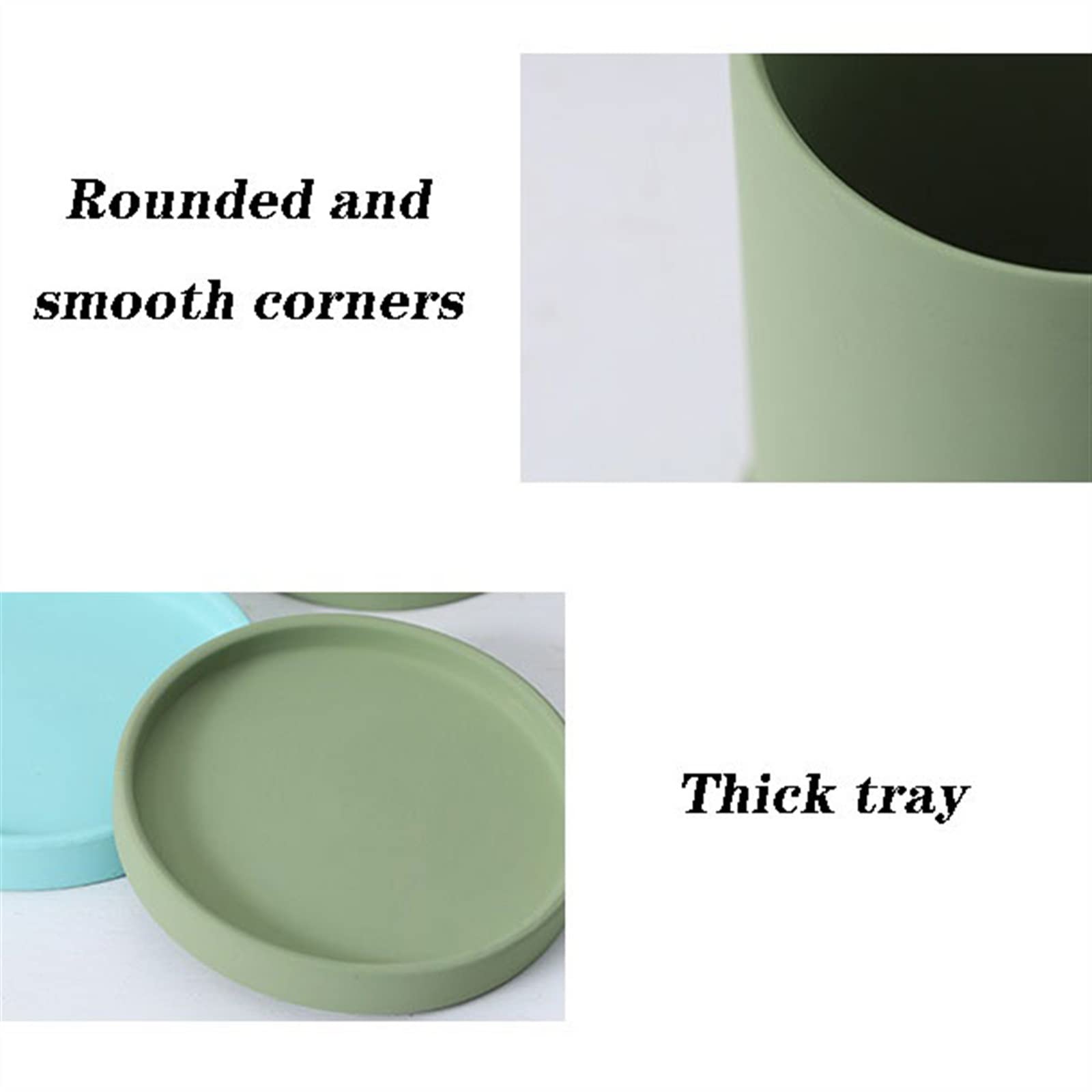 HIHELO Donice Ceramiczna Doniczka Okrągła Wysoka Sadzarka z Tacą z otworami odpływowymi Dekoracja blatu Nadaje się do uprawy sukulentów Doniczki do pokoju dziecięcego (Kolor: Brązowy)