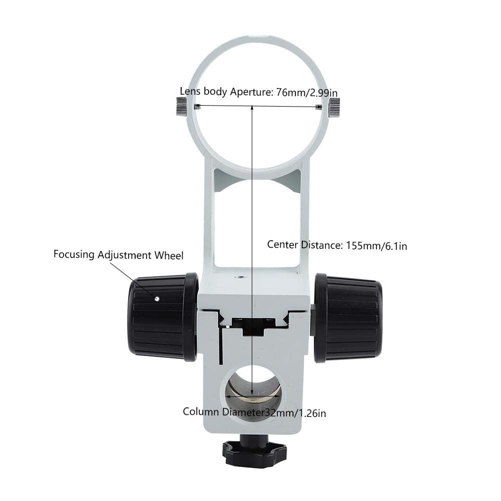 Soporte enfocado para microscopio, diámetro del soporte para microscopio estéreo Soporte de enfoque de 76 mm con