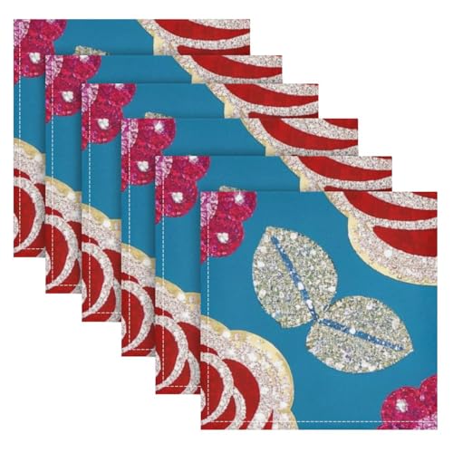 Servilletas de tela impresas azul 50.5x50.5 cm pack 6 miniatura 5