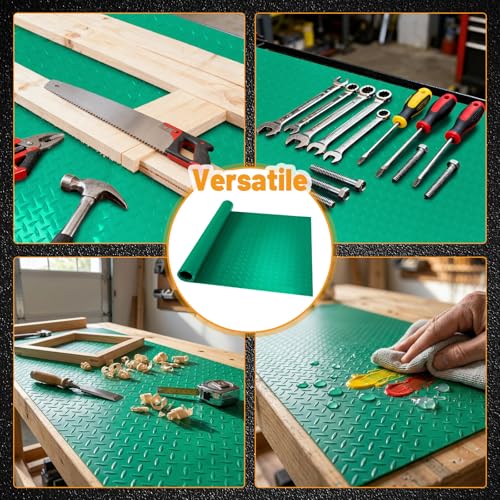 Image of Workbench Mat, PVC Work Bench Mat with Non-Slip Texture, 2mm Thick Scratch & Stain Resistant Surface for Painting, Woodworking, Crafting, Building and Tool Protection (Green, 23.62 inch x 94.49 inch)