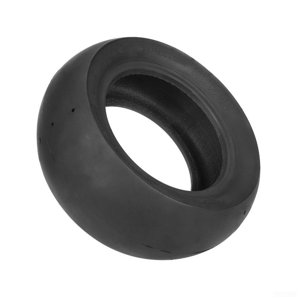 110/55-6.5 Pneu Semi-Slick Tubeless Racing pour Trottinette Electrique Caoutchouc Épais Résistant à l'usure Design Vide Noir