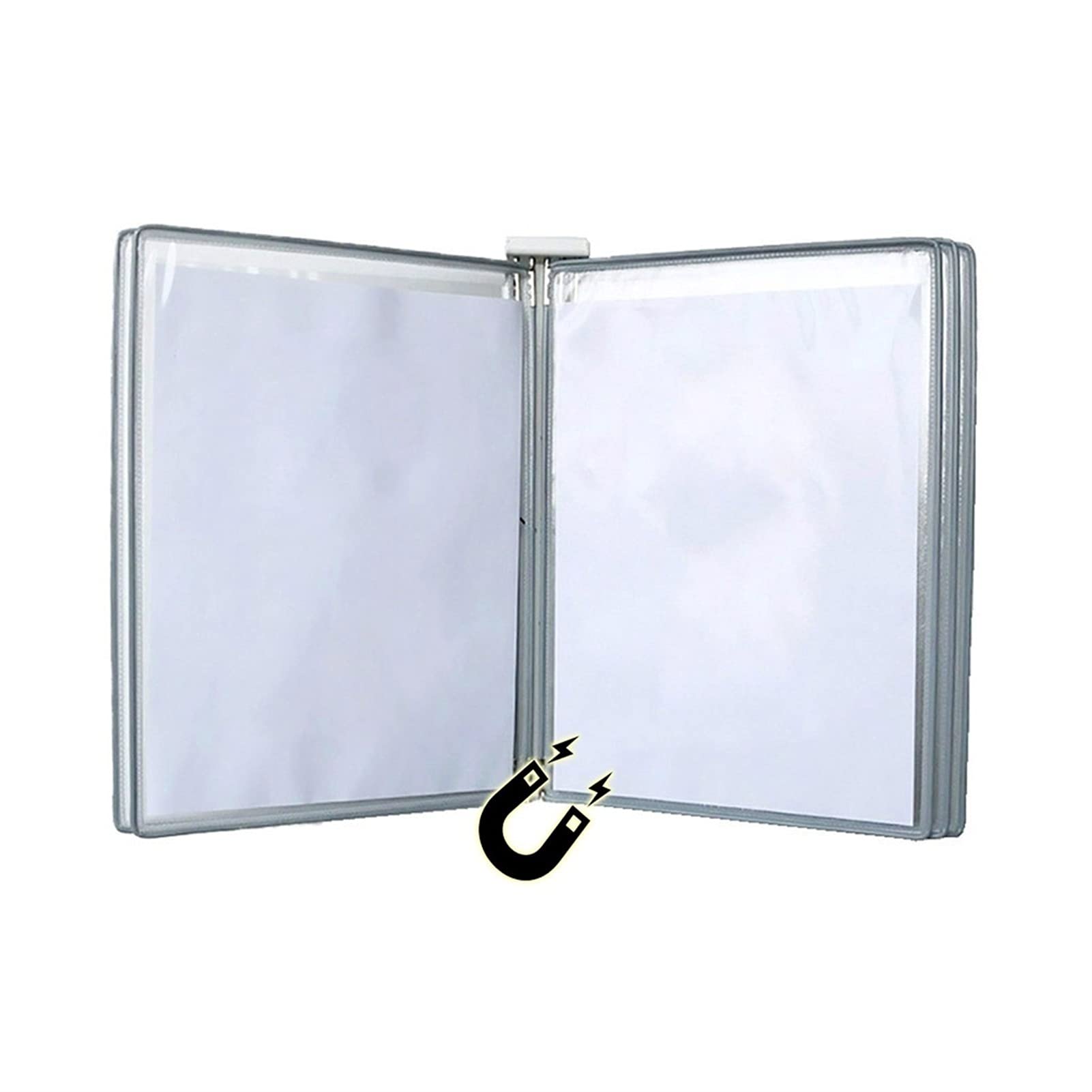 ZXFfhDHJH display folder， File A3 Display Wall Folder -, [16.53inch×11.69inch] 10 Pockets, Attached to Metal Device(Gris)