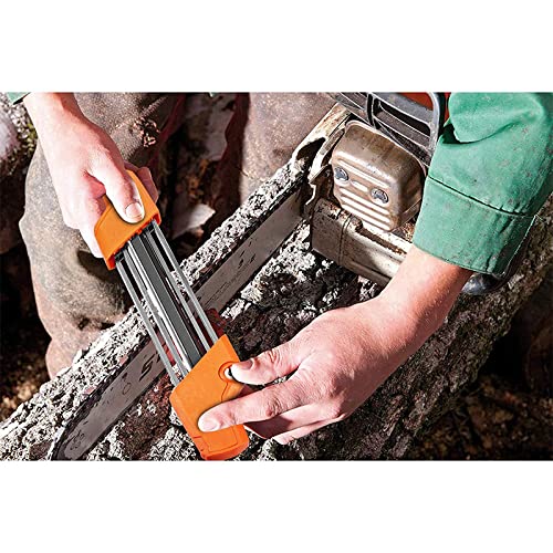 Afilador de cadena de motosierra 2 en 1, Lima fácil de 4,0mm/4,8mm, lima de afilado de cadena de motosierra for sierra de cadena, joyería de piedra(Orange White,4.8mm)