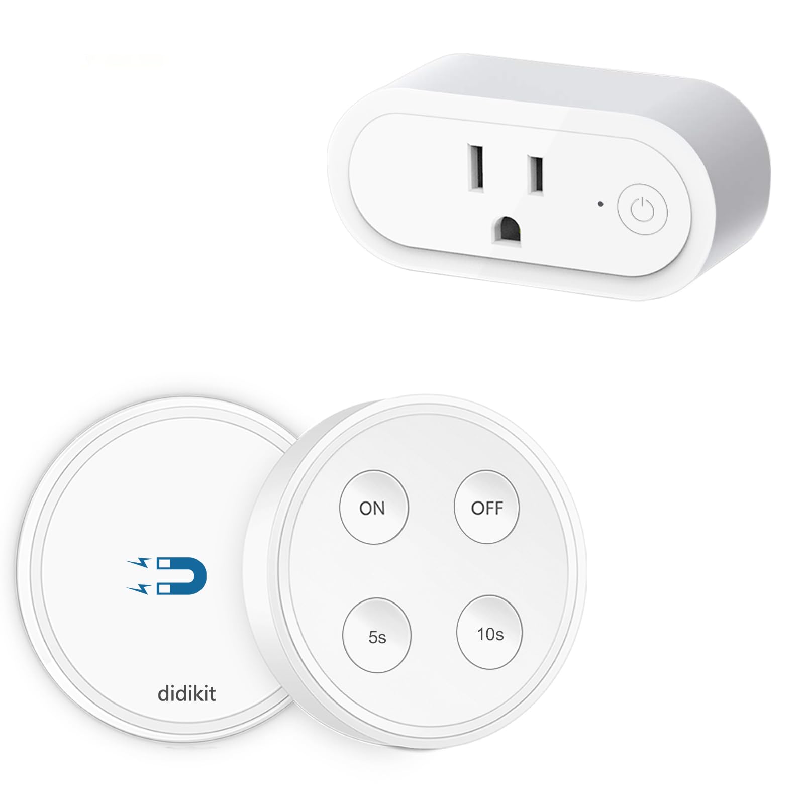 Garbage Disposal Wireless Switch Kit, Sink Top Waste Disposal On/Off Switch Remote with 5s/10s Timer, Air Switch Replacement for Waste Food Disposer Up to 1HP, 16A/1800W, White