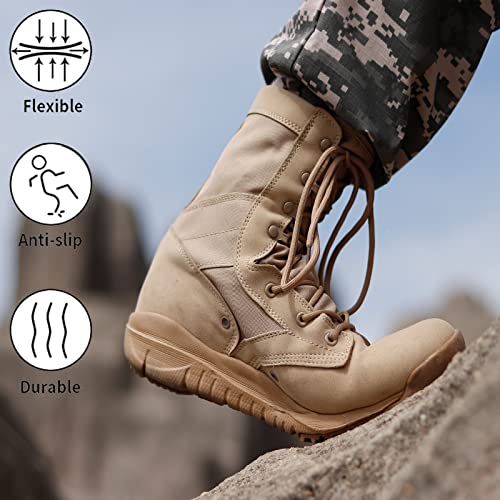 8" Men's Military Tactical Boot Lightweight Breathable Work Boots Outdoor Hiking Combat Jungle Desert Boots4