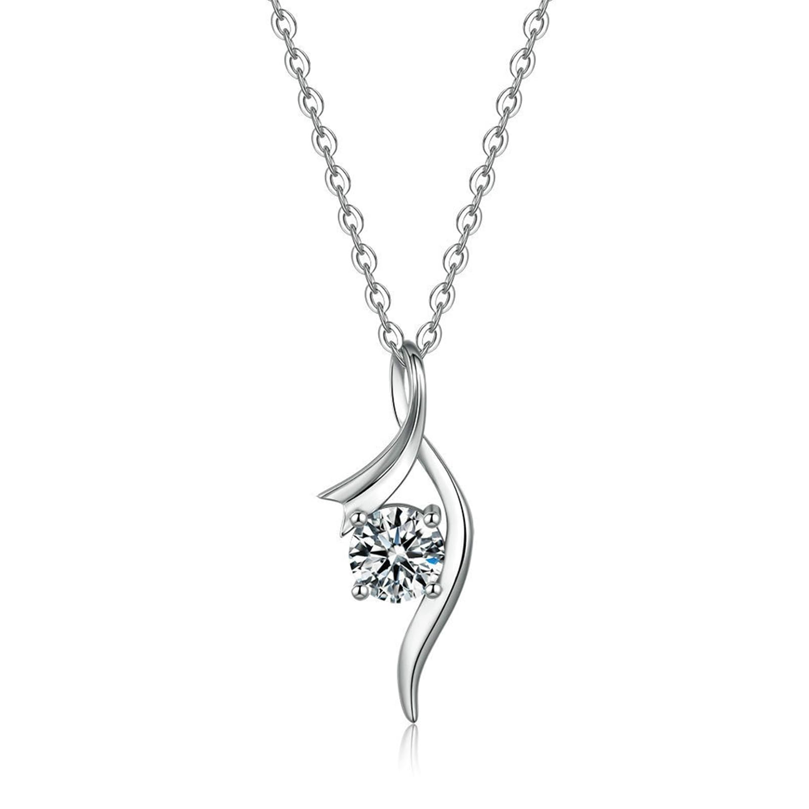 Wycian DEF - Collana in oro da donna con ciondolo a forma di simbolo dell'infinito in oro bianco 18 carati, 40 + 5 cm