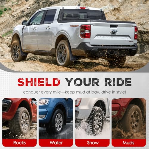 Image of Tecoom No Drill Mud Flaps Custom fit for Ford Maverick 2022-2025, Set of 4
