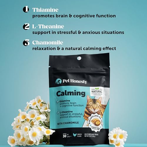 Image of Cat Calming Treats for Anxiety Relief - Dual Texture Crunchy Creamy Calming Chews for Cats - Feline Stress Relief Behavior Support for Travel, Vet Visits, Grooming, Separation Anxiety (90-Day Supply)