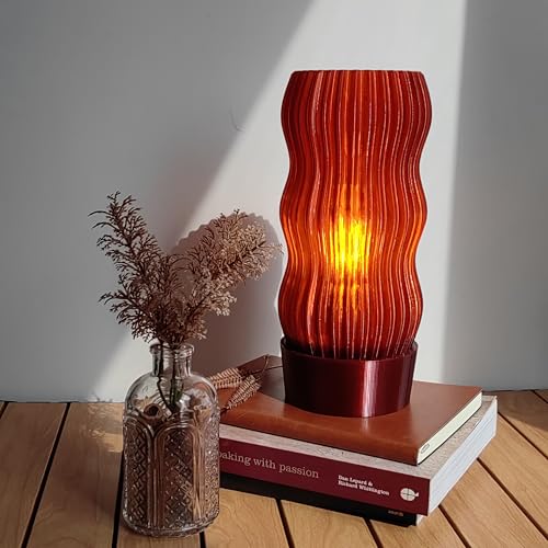 Generic Wavy X Amber Table Lamp_3D Printed With 99% Recycled Plastic thumb #7