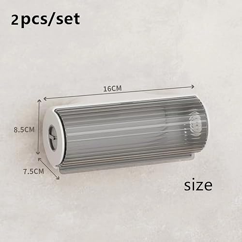 Miniatura 7 de Paquete de 2 cajas de almacenamiento de bolsas de basura, dispensador de bolsas de basura para cocina, baño, montado en la pared debajo del