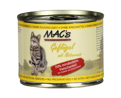 Mac's Katzenfutter Lamm & Pute 800g - Getreidefrei Mit Hanföl