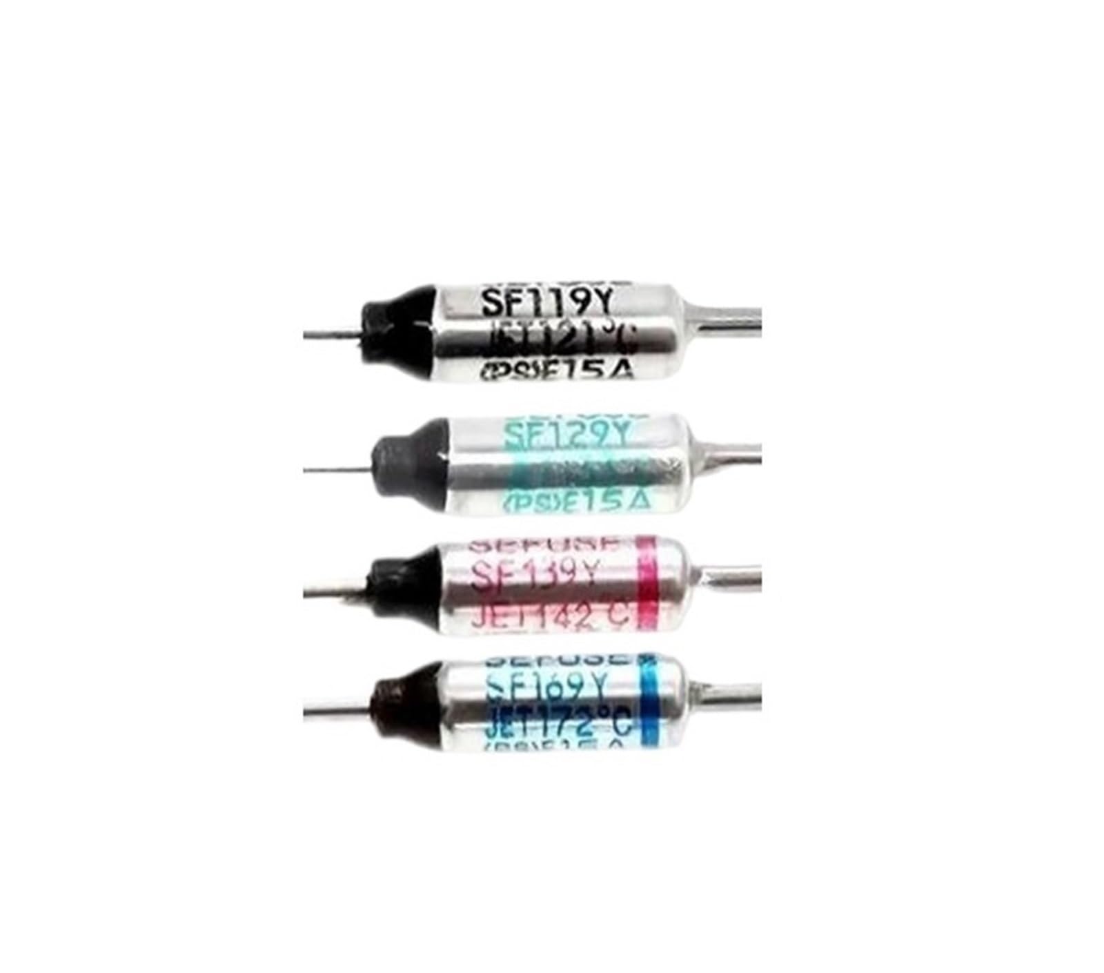 MEIFUUDWPJG 50Pcs SF119Y SF129Y SF139Y SF169Y Thermal Cutoffs Fuse 15A 250V 121 133 142 172 Degree(SF129Y 133)