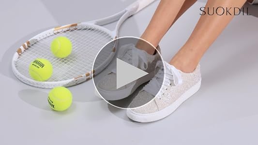 Amazon.com | Suokdil Pearl Sneakers for Women Bling
