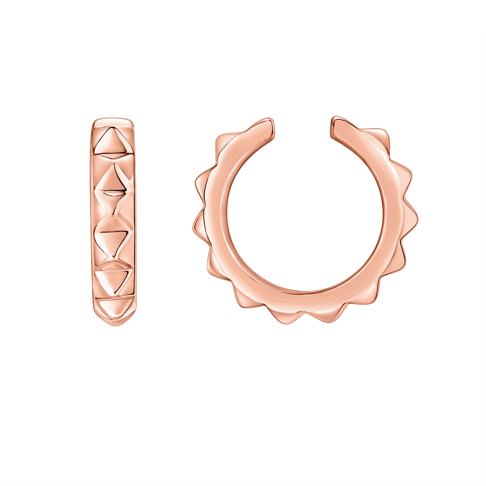 PAVOI 14K Gold Plated 925 Sterling Silver Round Huggie Ear Cuff Gold Earrings for Women | Clip On Cartilage Cuff Earrings