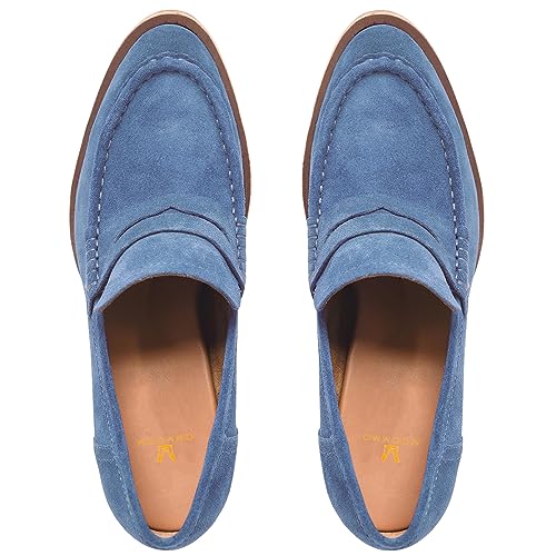 Image of MOOMMO Women Chunky Platform Loafers Pumps Round Closed Toe Slip On Penny Loafers Suede Block High Heels Oxford Shoes Formal Classic Thick Heel Dress Loafer Office Ladies Vintage Comfort 4-11 M US