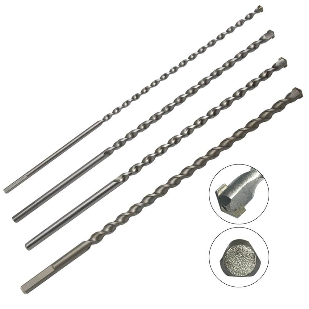 Wiertło do betonu o długości 300 mm, wiertło do muru z chwytem trójkątnym i końcówką z węglika(6x300mm)