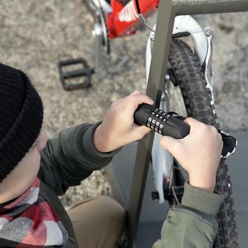 woom LOKKI Fahrradschloss für Kinder, Zahlenschloss, Hohe Sicherheit, 61 cm Kettenlänge, 6 mm Kettenstärke, Ummantelung, Rot (woom red) – Bild 3