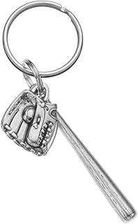 DANFORTH- Baseball Bat & Glove Keyring â€“ Handcrafted Pewter Baseball Keychain For Boys and Girls - Made In USA