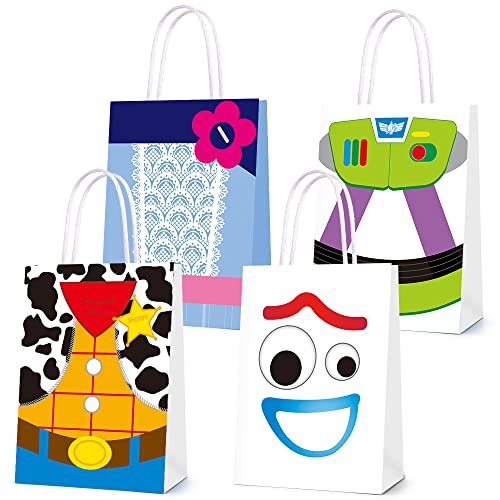 Image of 16 PCS Toy Inspired Story Decorations, Party Favor Bags for Toy Inspired Story Party Supplies- Party Favor Goody Bags for Girls Boys Adults Birthday Party Decor- 4 Patterns Double Sided Printed