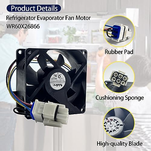 Compare WR60X26866 Evaporator Fan Motor WR60X26033 WR60X24303