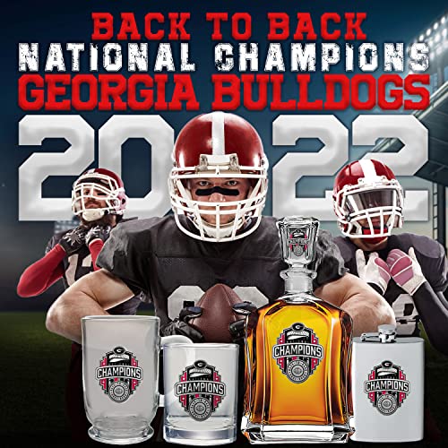 Image of Heritage Pewter Georgia Bulldogs 2022 National Championship Capitol Decanter | 24 OZ Whiskey Decanter for Liquor with Airtight Stopper | Expertly Crafted Pewter Glass